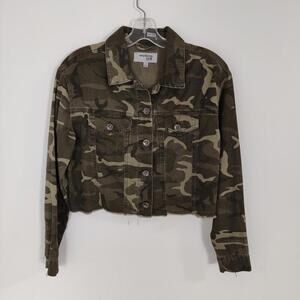 Working Title Women's Camouflage Cropped Denim Jacket Small